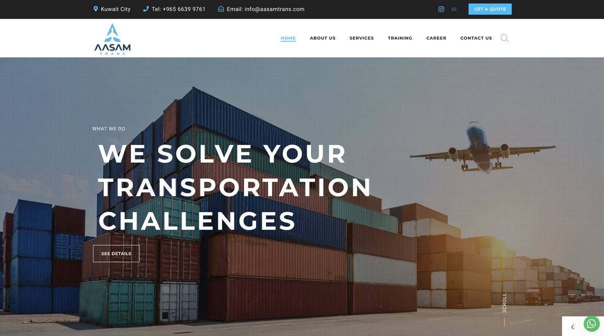 Aasam Trans — Web Design & SEO screenshot
