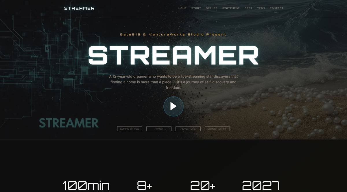Streamer Movie — Web Design screenshot
